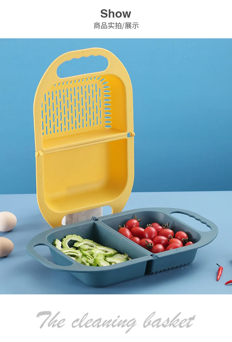 Foldable drain water basket household kitchen wash vegetable basket fruit basket