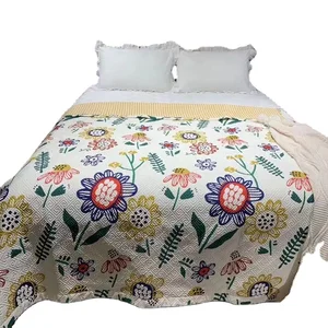 OKOTEX Certificate Embroidery Quilts Bedding Bedspreads Printing Microfiber king Queen Size Quilted Bedspread Set