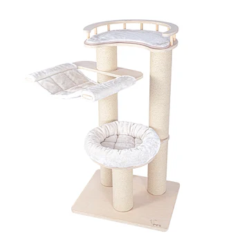 Compact Wooden Cat Treehouse Ideal for small spaces and bay windows,offering a cozy independent resting area,space-saving design