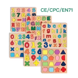 Manufacturer Wooden Alphabets Number Shape Board Montessori Learning 3D  Letter Puzzle Game Educational Toy for Kids Boys Girls