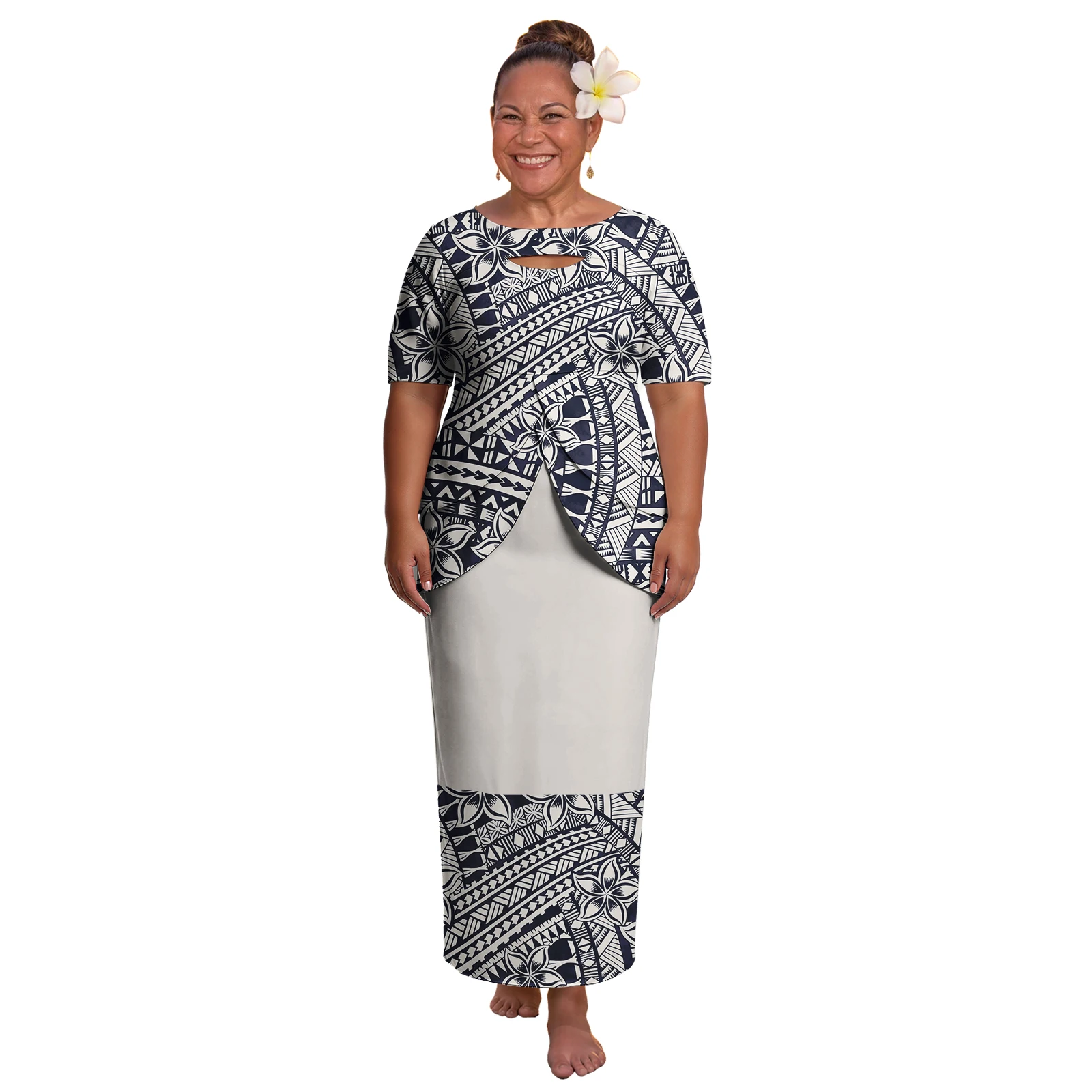 polynesian dresses for women Xixirimido Tribal Plumeria Floral Print Maxi Sleeveless Casual Dresses with Pockets Flowy A-line Long Summer Sun Dress Each design is carefully crafted to celebrate island culture Polynesian Large Hemline Women's Dress