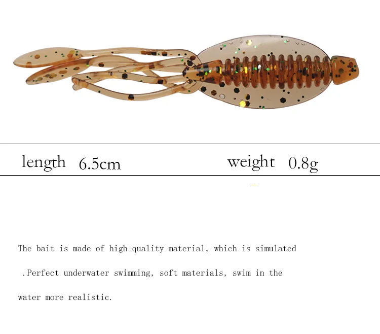 Spinpoler Soft Plastics 60mm Squid Bait Grub Bream Flathead Whiting