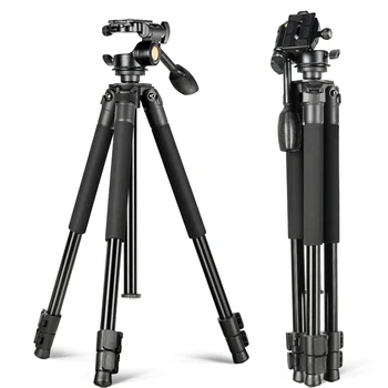 QZSD Q336 153CM Hight Max Load 8KG Professional Aluminum Tripod Stand With Universal Fluid Head for DDSLR Digital Video Camera