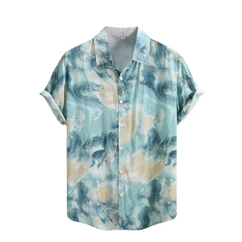 3D Digital Printing Hawaiian Style Men's Flower Shirt Fashion Short Sleeve Summer Casual Tops Flip Collar Button Down Shirt