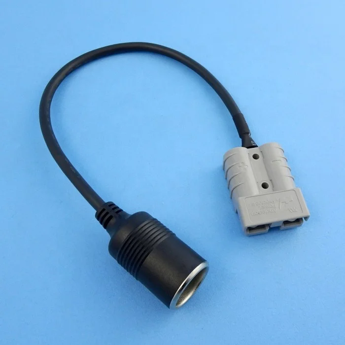 Solar Panel Charger Cable 15A Cigarette Lighter Plug to 50A Battery Power Connector Adapter Cable for Portable Fridge Car RVs