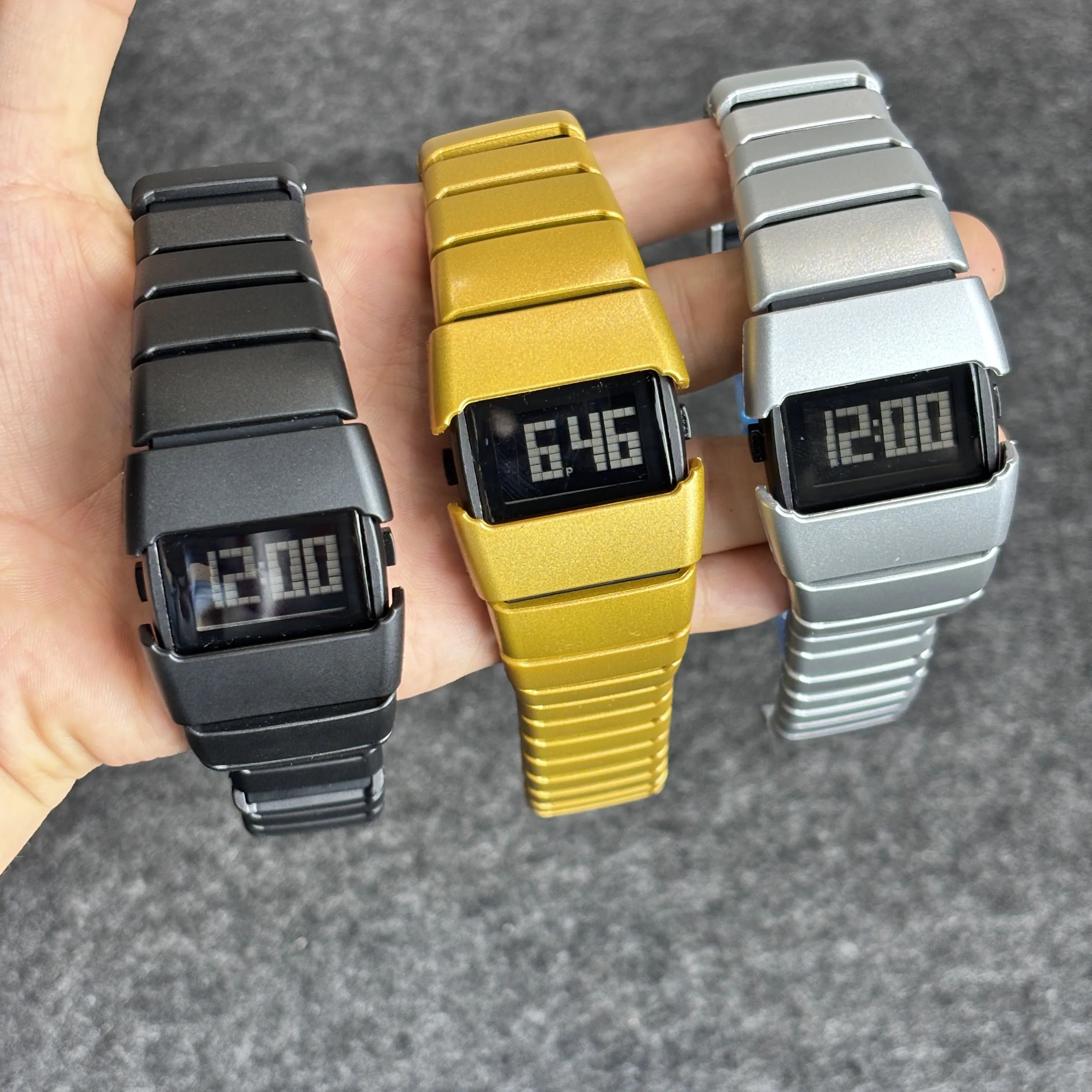 Men's Retro Y2K Block Digital Display Square Watch