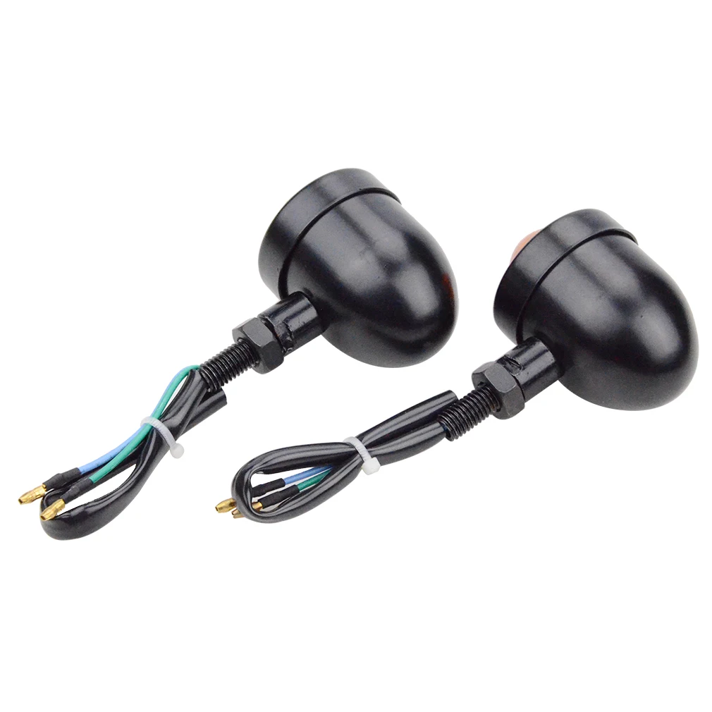 GOOFIT черный 12 В 10 Вт мигающий свет лампа для фар винтажный хромированный/янтарный цилиндрический индикатор поворота для мини-мотоцикла