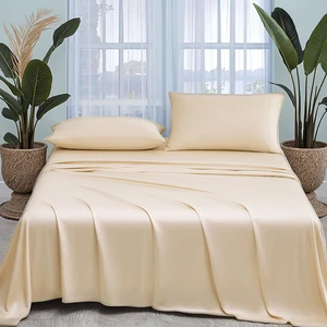 OEKO-TEX Certified King Size Bedding Set Crafted From 100% Friendly Bamboo Fabric, Featuring a Luxurious Knitted Fitted Sheet