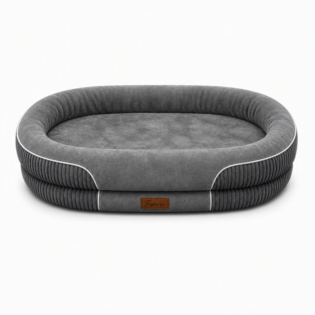 Oval Bolster Dog Bed Corduroy Outer — Product details 1