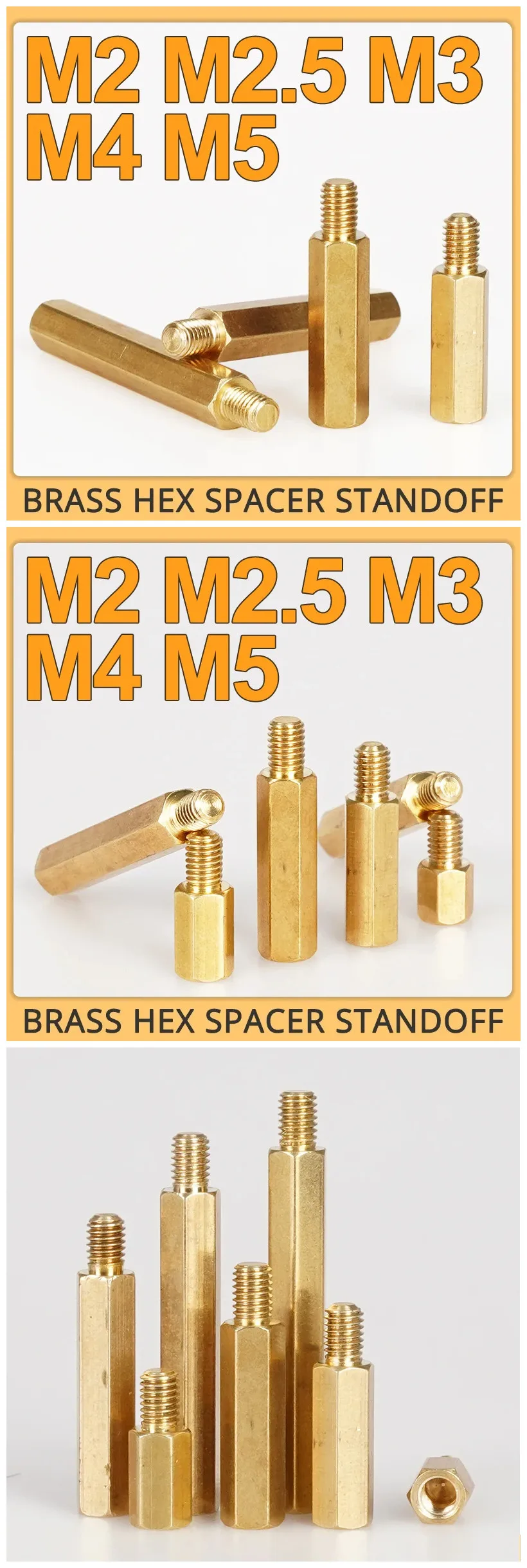 Hex Brass Male Female Standoff Board Rack Stud Hexagon Threaded Pillar Pcb Column Motherboard