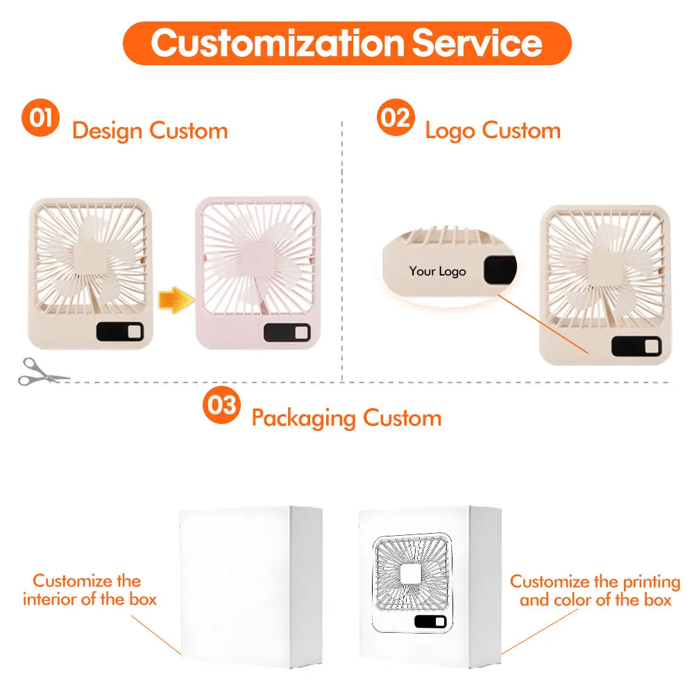 Wholesale Quiet USB Desk Fan Portable Small Personal Fan with 3 Speeds for Office Home Outdoor Travel Rechargeable Cooling Fan