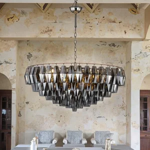 ECOJAS Villa Hotel Club Decoration Glass Chandelier Customized Frosted Glass Lighting