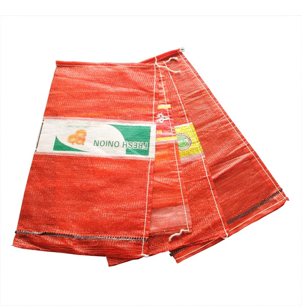 China Manufacturer Pp Knitted Packaging Onions Leno Mesh Net Bag for Fruit Vegetable Firewood