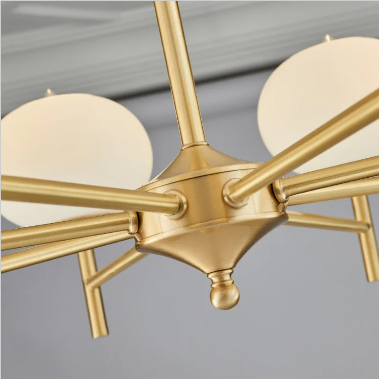 E27 Bulb Ball Lamp Pendant Hotel Residential Indoor Hotel Dimmable CCT C12 Full Copper Led Ceiling Chandelier Lights