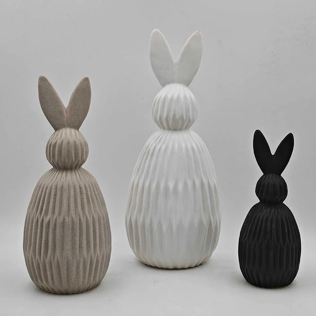Modern creative home ceramic origami style rabbit decoration Design ceramic home decoration