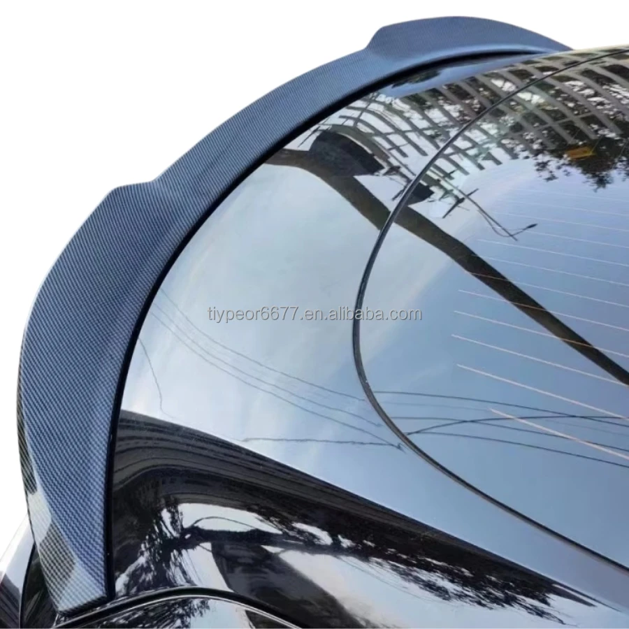 product tiypeor factory carbon rear spoiler for 2017   2023 tesla model 3 trunk accessories wing black psm style model 3 performance abs-8