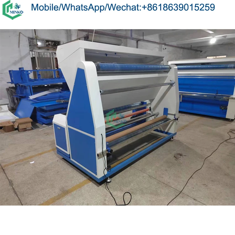 Fabric Textile Cloth Roll Rewinding Measuring Cutting Edge Alignment Fabrics Relaxation Inspection Machine