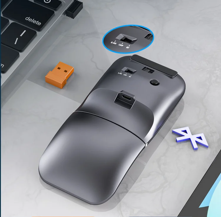 Распродажа 2021, складная беспроводная мышь, складная беспроводная мышь, Офисная легкая Портативная Беспроводная складная Двухрежимная мышь для ноутбука