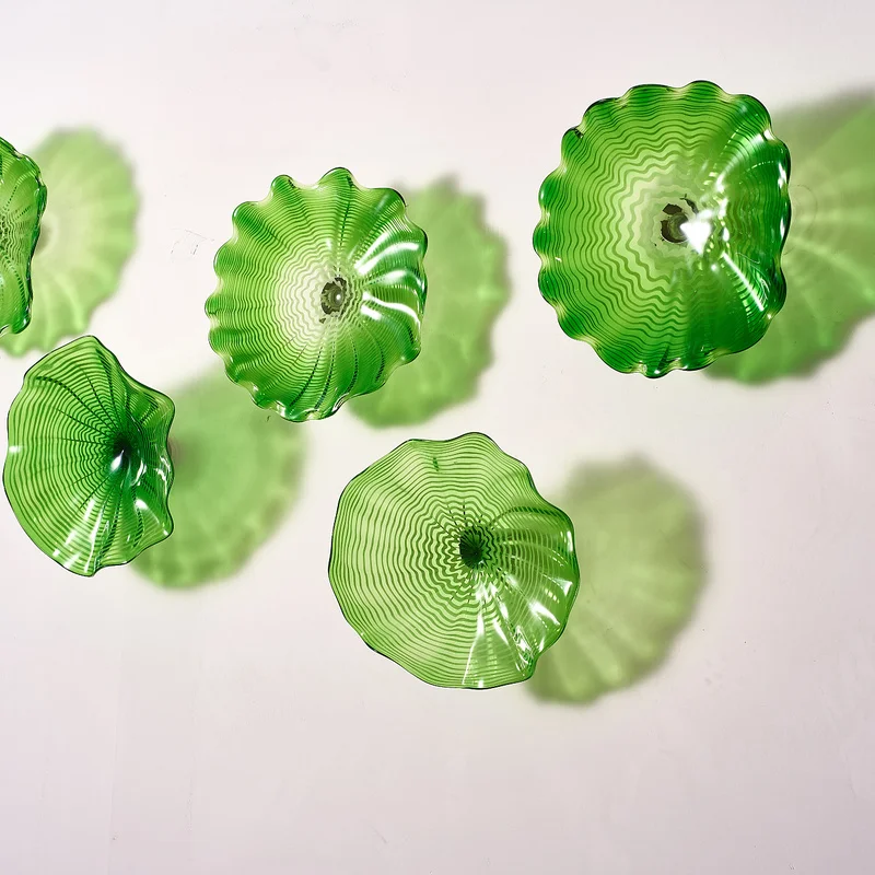 Modern Design Murano Glass Platters Wall Mounted Plate For Home Green