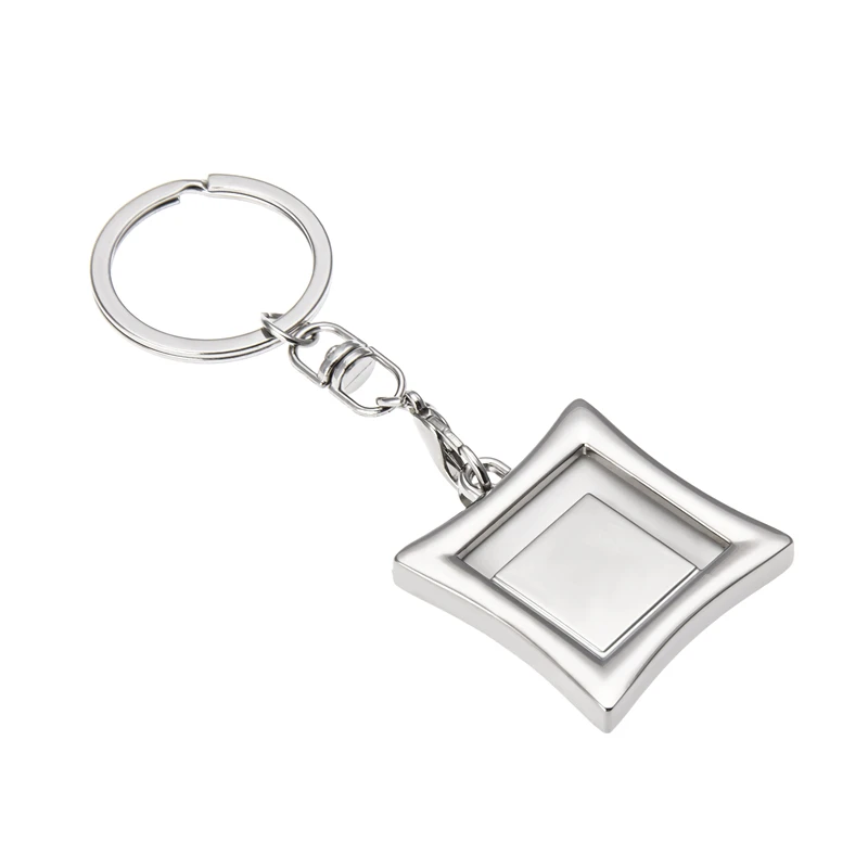 Custom Logo DIY Mini Picture Frame Metal Keychain Personalized Vintage Sublimation Keyring Blank Photo Frame Made of Zinc Alloy