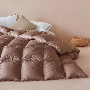 Luxury Autumn Winter Goose Down Feather Quilt Cotton Fabric Shell Duvet With Comforter for Duvets Down Comforters