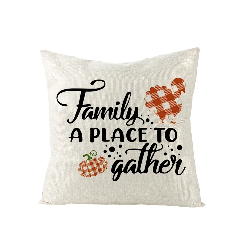 Новинка 2021, декоративные льняные наволочки для подушек с принтом тыквы на осень, День благодарения