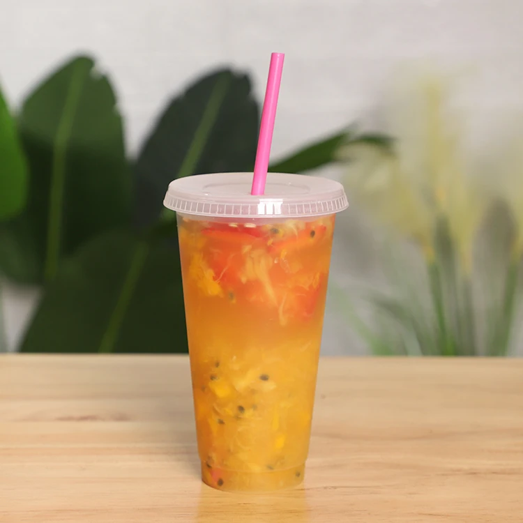 LOKYO Printed logo Frosted Transparent Reusable 16oz Plastic Water Cups with Lids and Straws Wholesale