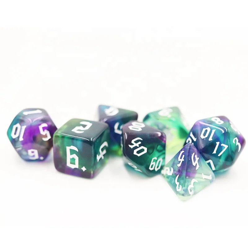 Daus DND acrílics polièdrics RPG personalitzats de 16 mm, conjunt translúcid de 4 colors