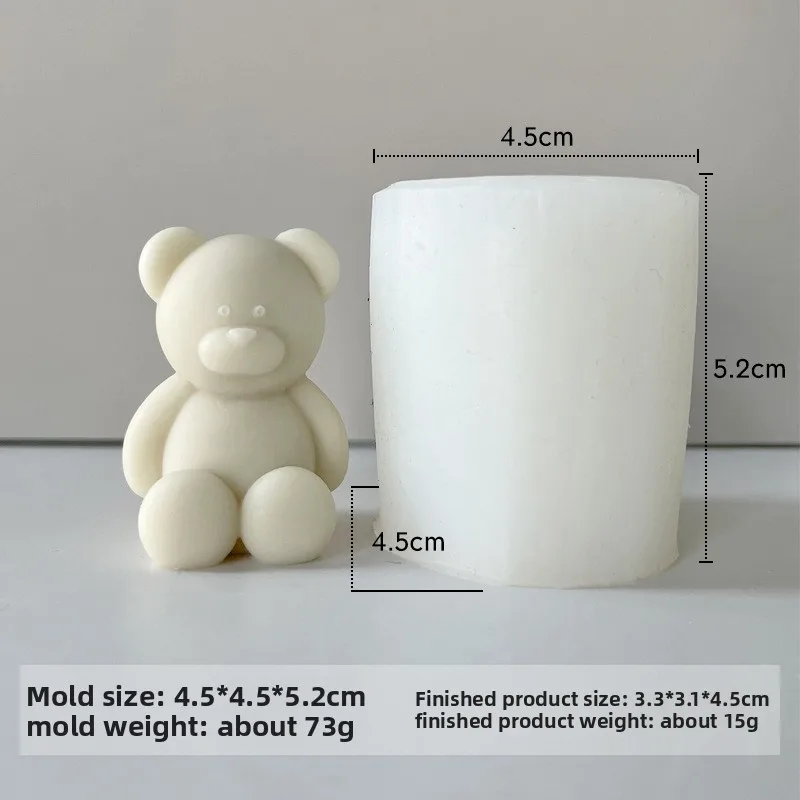 DIY Animal Scented Candle Silicone Mold Little Bear Baking Plaster Mold for Cake Tools factory