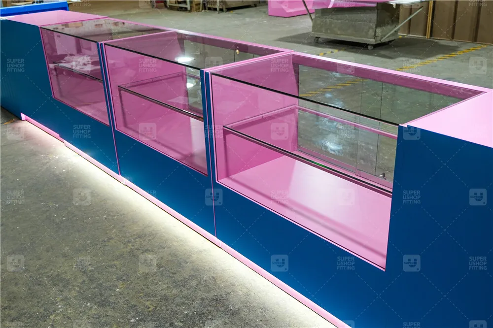 Modern Retail Glass Display Cabinet - Custom Toy Store Showcase