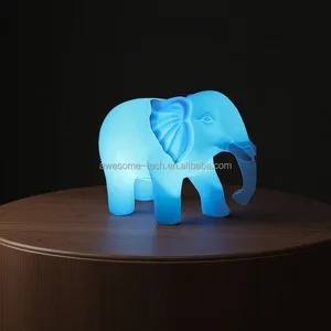Cute Elephant Lamp Light Led Rechargeable Wireless Night Light for Garden/Outdoor/Party
