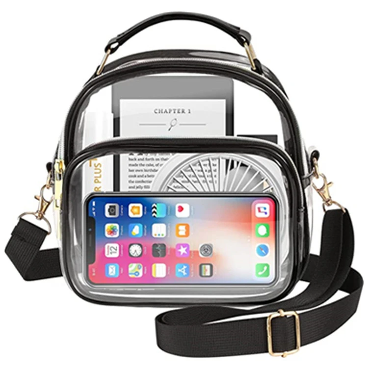 Borsa Tracolla Trasparente In PVC Per Donna - Piccola, Zip, Per Stadio E Festival