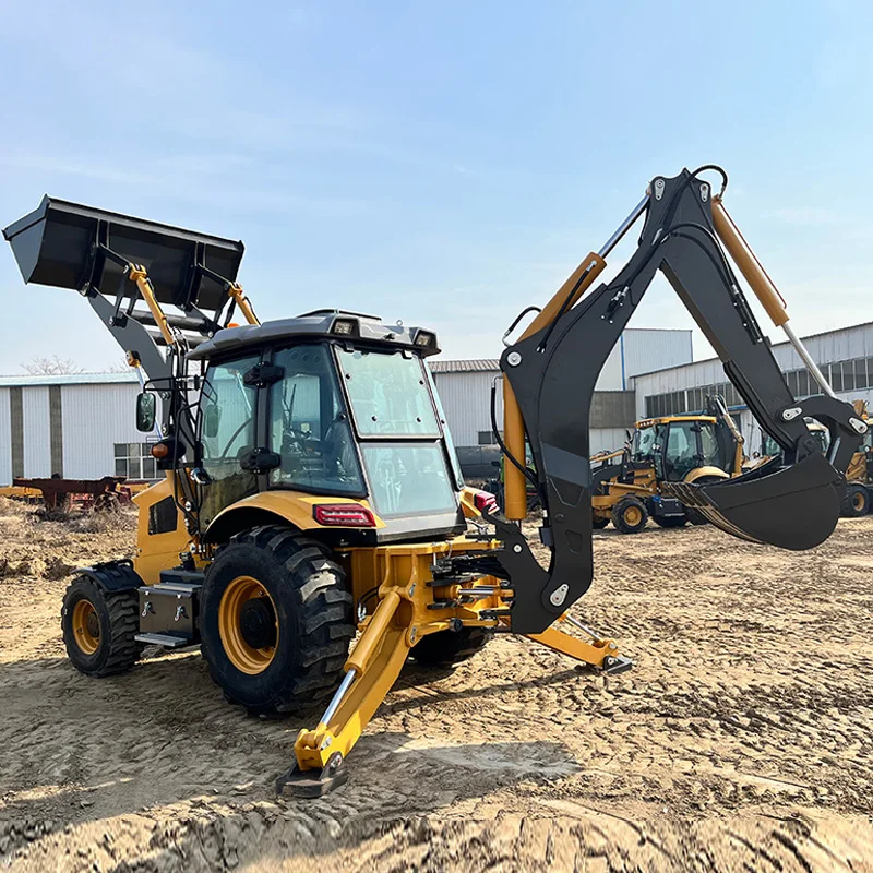 High-Clearance Chassis Design for Muddy Farmland and Rice Fields Agricultural Backhoe Loader 4x4 with EPA Engine