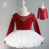 Wine red + white pongee skirt