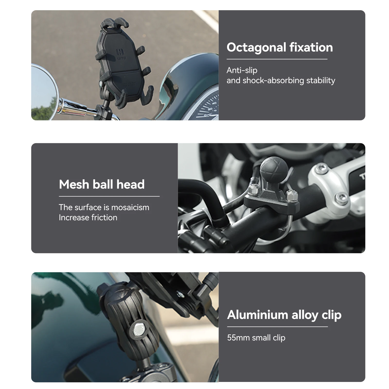 Four Pillars Cushioned Shock Phone Holder For Motorcycle Mobile Phone Holder For Bike And Motorcycle Mobile Phone Holder details