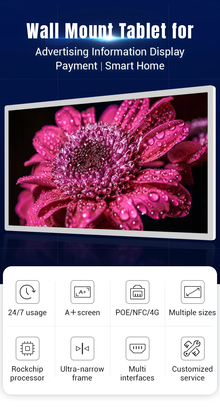 Wall Mounted 16 Inch Touch Screen Tablet for Restaurants
