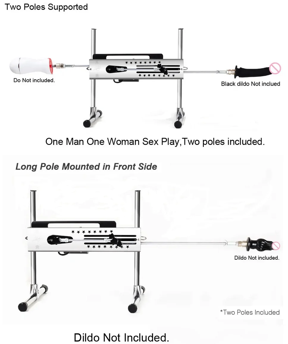 Remote Wired Dual Control Sex Machine for Women Men 15cm Long Stroke Automatic Massager Dildo Adapters Metal Nozzles Sex Machine