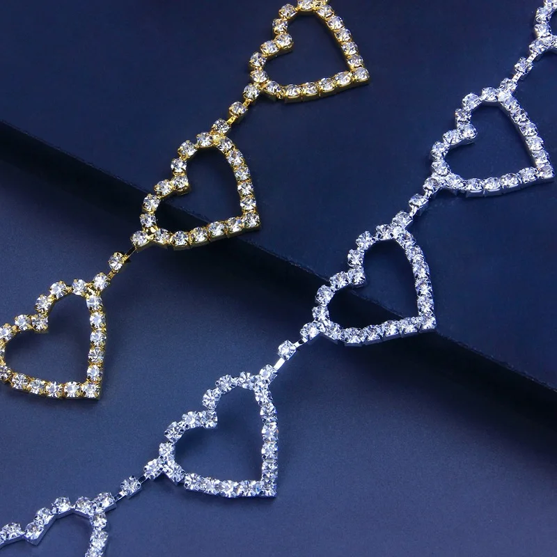 New Popular Bling Crystal Heart Shaped Belly Chain Diamond Rhinestone ...