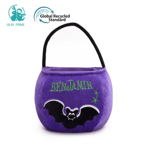 Hot Sales Cute Stuffed Candy Pumpkins Bat Baskets Pumpkin Halloween Plush Toys