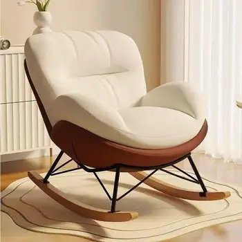 Modern Single Recliner Sofa Rocking Chair Living Room Furniture Arm Chaise Leisure Lounge Chair for Adults Wooden Sofa Chairs