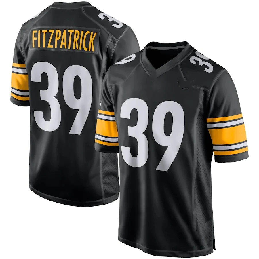 Custom Pittsburgh City Team Club Uniform Stitched American Football Jersey Steeler Black Game 22 Harris 90 Watt 11 Claypool