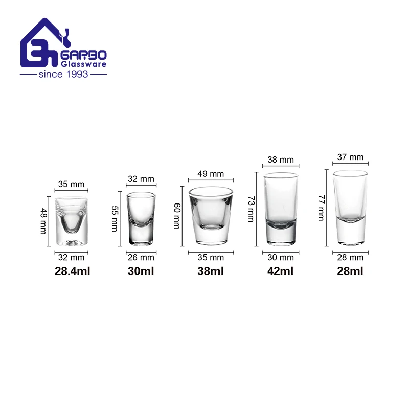 Cheap Transparent Heavy Base Shot Glasses 12 Pack Set