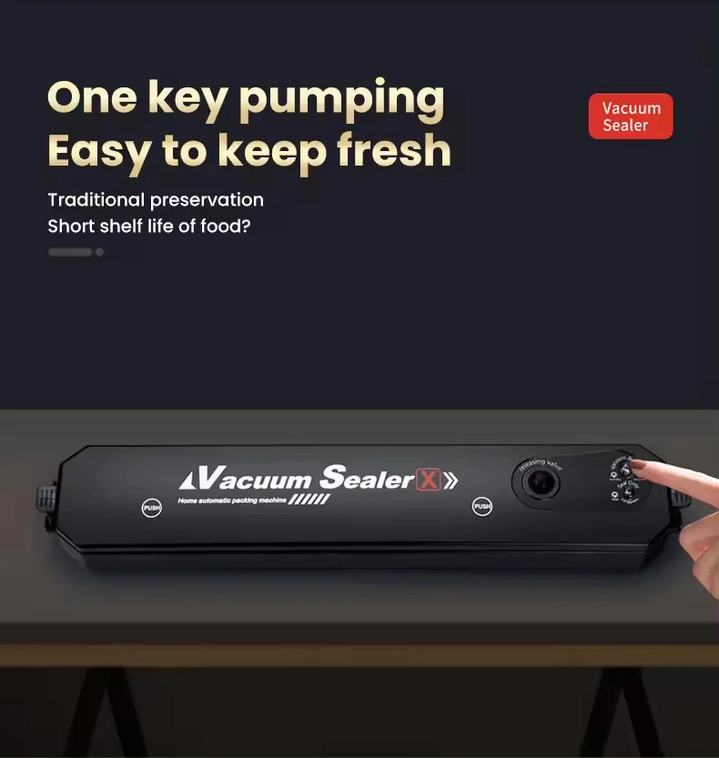 Mini máquina elétrica seladora a vácuo para alimentos, sistema automático de selagem a ar, sucção multifuncional para uso doméstico, seladora a vácuo para alimentos