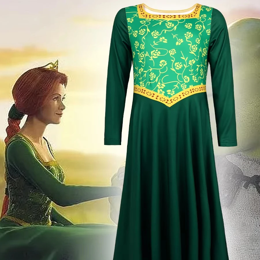 green cosplay dress Green Long Dress Fantasy Warrior Princess Costume Cosplay main image 0