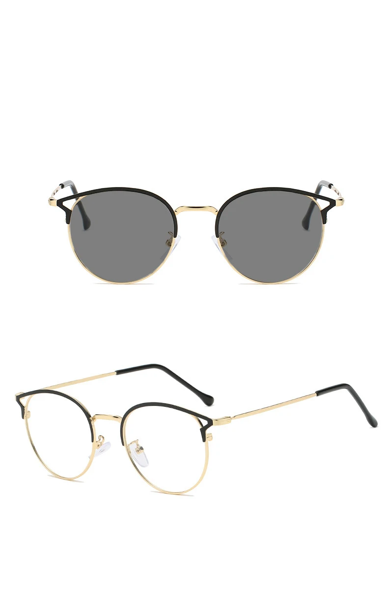 New Retro Men Metal Round Colorful Eyeglasses Frames for All Face Photochromic Lunett Photogray Anti Blue Glasses Spectacles