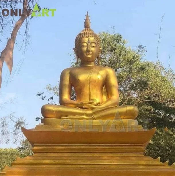 現代仏教彫刻 ブロンズ製ゴールドタイ・ブッダ像 3-4mmの芸術品