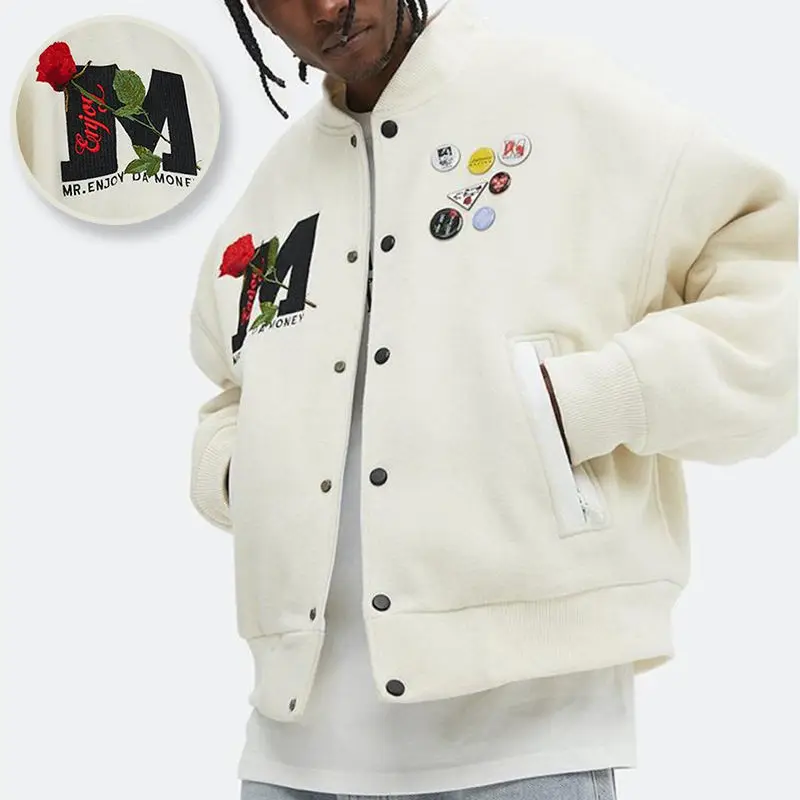 Source OEM Embroidery Patches Custom Men Letterman jacket Baseball Leather  Street Plus Size coat varsity Jacket for men on m.