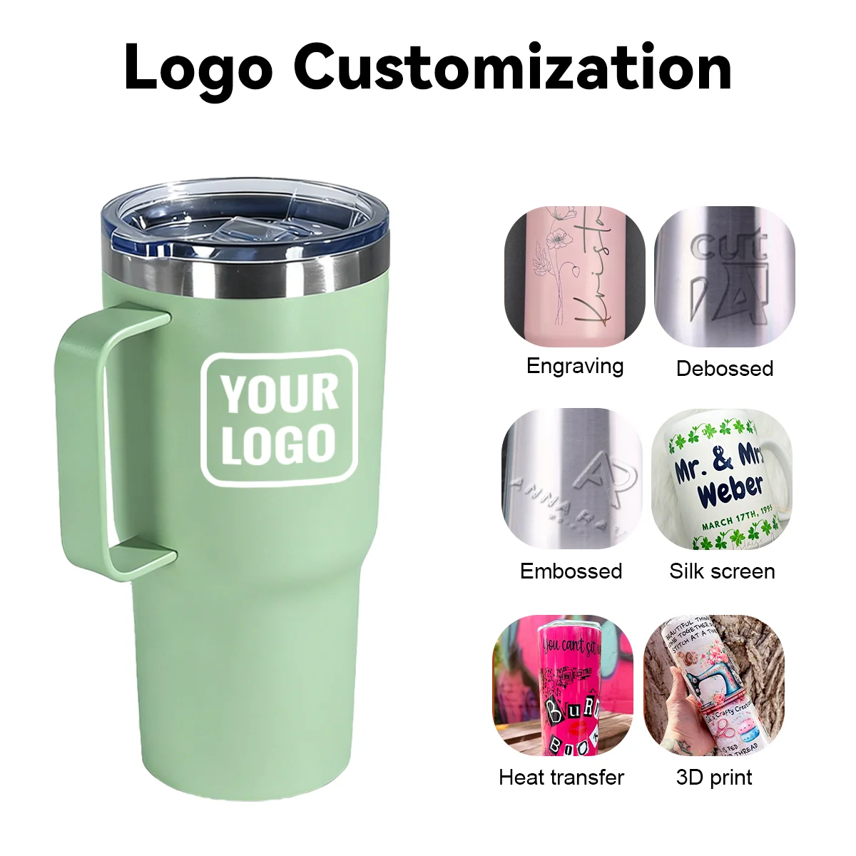 20oz 30oz Stainless Steel Double Wall Tumbler Wholesale Bulk Insulated  Travel Tumbler with Handle Large Capacity Car Coffee Mug