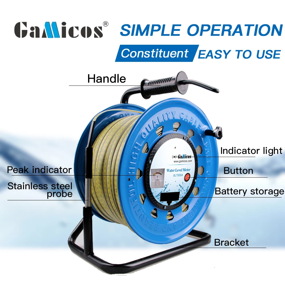 Gamicos INSTOCK GLT500A Range 100m ABS Shell Sound Water Level Indicator Manufacturer