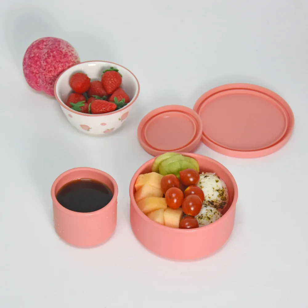 Manufacturer Direct Wholesale Children's Silicone Bento Lunch Boxes with Fresh-Keeper Covers Soup Boxes and Soup Cups supplier
